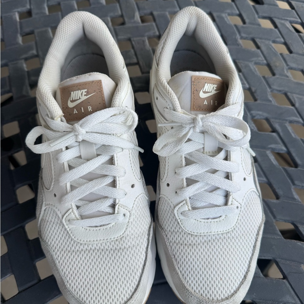 Nike Air Max White and Tan Sneakers